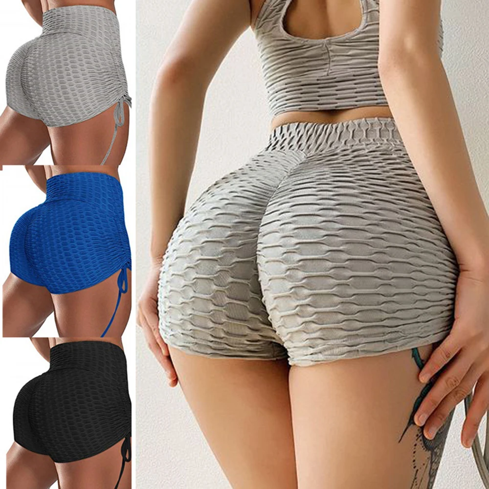 

KIWI RATA Womens Sexy Ruched Butt Lifting Gym Shorts High Waisted Booty Yoga Shorts Workout Running Twerking Daisy Dukes Shorts