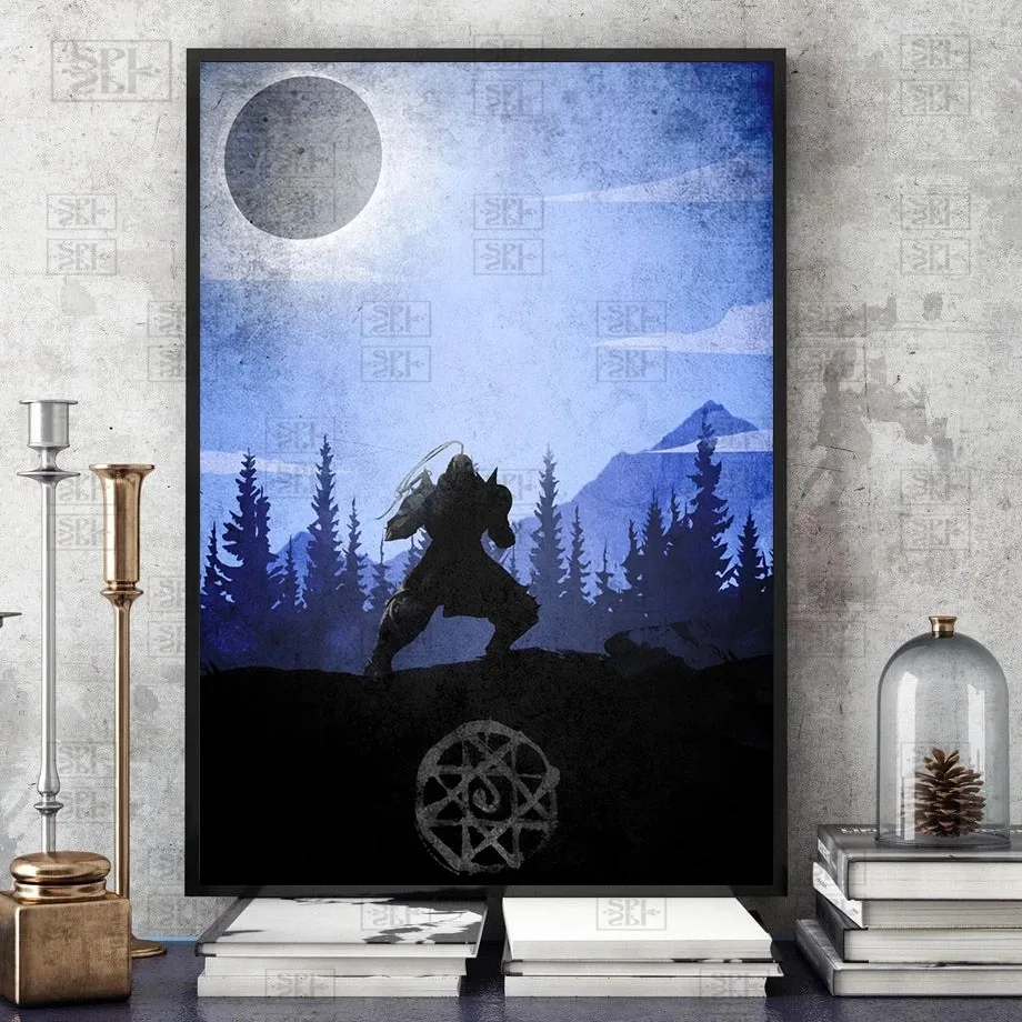 Картина на холсте аниме Стальной алхимик плакат Современное украшение для дома