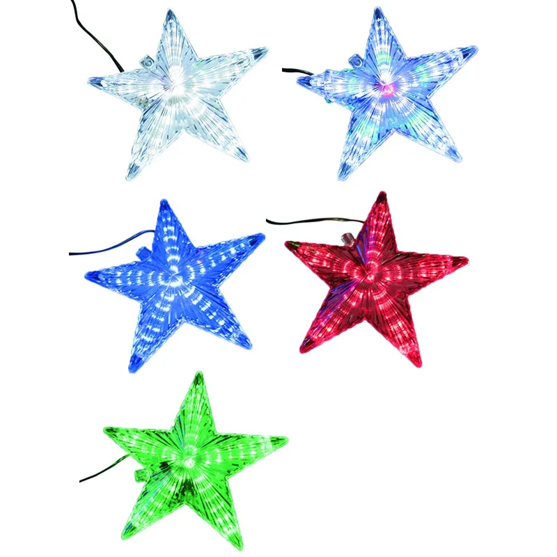 

LED Light Up Christmas Tree Topper Star Xmas Tree Ornaments Party Home Decorations