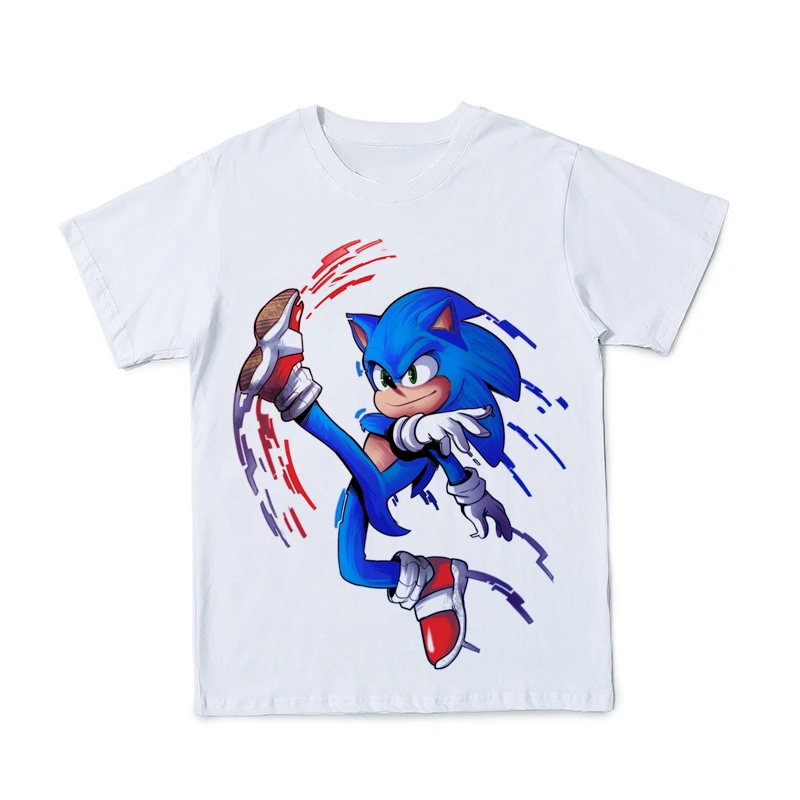 

New Summer 3D Sonic Men Clothing Printed T-shirts Cartoon Funny Street Style T Shirt Fashion Cartoon Sonic Short Sleeves