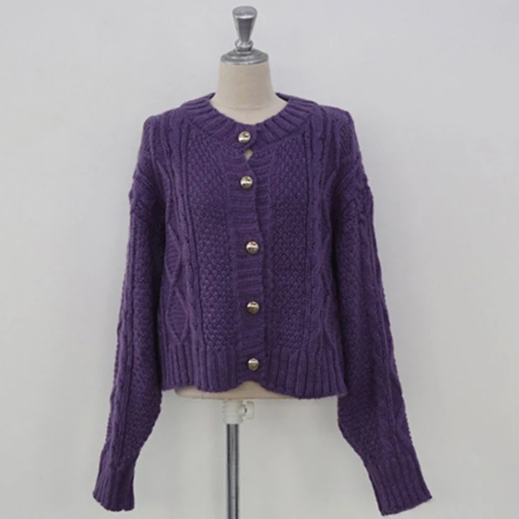 

New 2020 Autumn Winter Women's Sweaters Buttons Short Cardigans Oversize Elegant Vintage Korean Ladies Tops V778