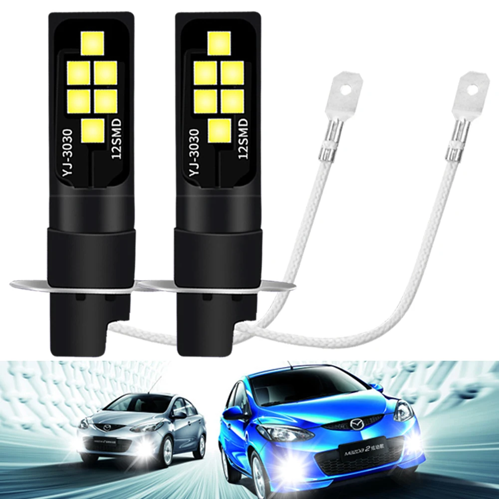 

Супер яркие противотуманные светодиодные лампы H3 H1, 2 шт., светодиодные лампы для ходовых огней, автомобильная светодиодная лампа, белый диа...