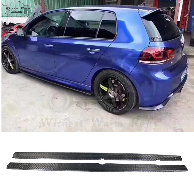 Автомобильные боковые юбки из углеродного волокна, фартуки для Volkswagen Golf 6 MK6 R20 2010-2013, автомобильный стикер, спойлер