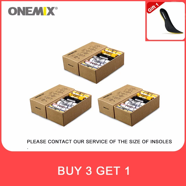 Onemix мужские носки для бега из чистого хлопка, носки для недели, 7 пар/лот, 7 дней носки для бега на открытом воздухе, ходьба, в случайном порядке - Цвет: Buy 3 Get 1