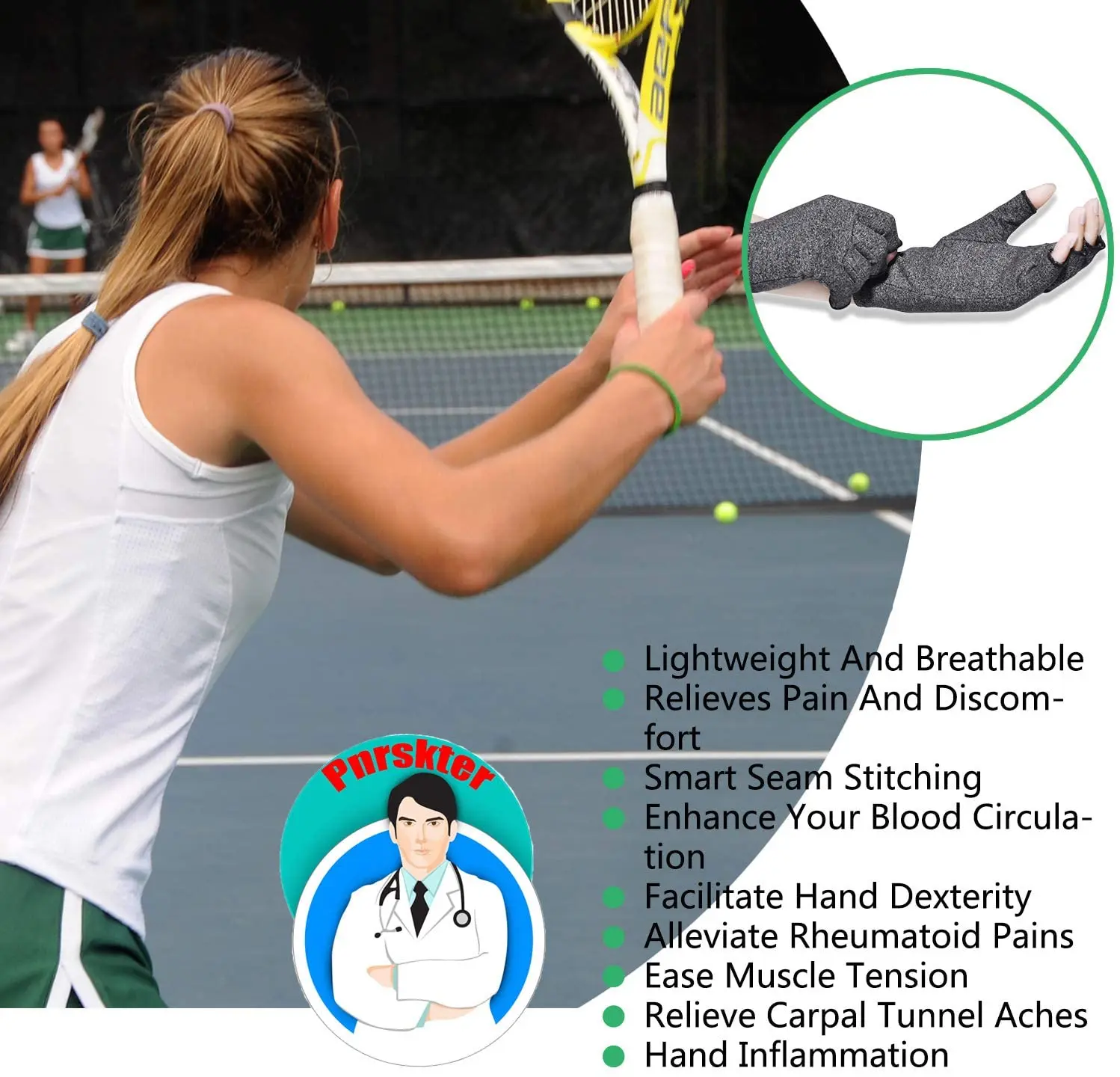 1 пара сжатия артрит перчатки поддержка запястья хлопок боли в суставах ручным