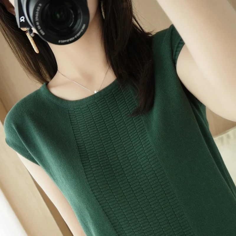 

adohon 2021 woman 100% Cotton Spring sweaters knitted Pullovers High Quality Female O-neck Soild Loose-fitting Casual