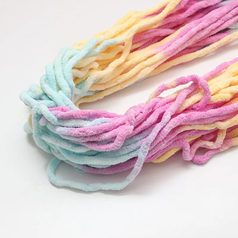 Синельная круглая бархатная пряжа узел косая шерстяная сделай сам ручная