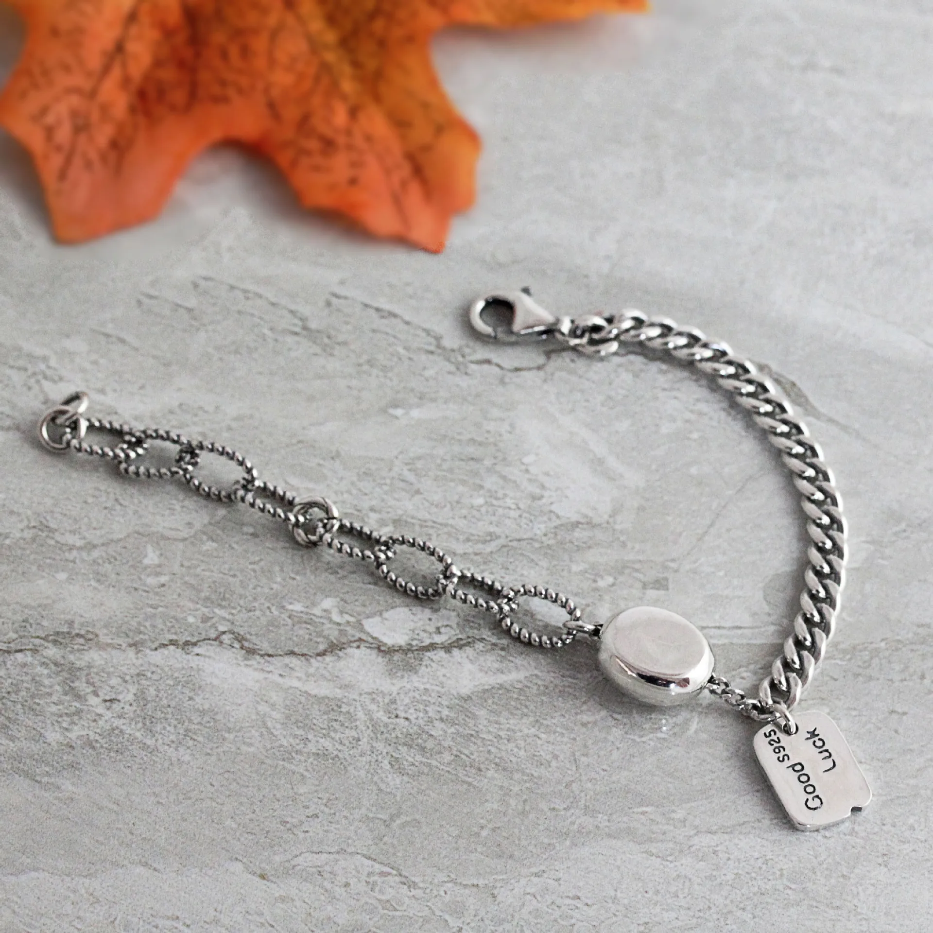 Женский браслет ручной работы из серебра 925 пробы с геометрическим