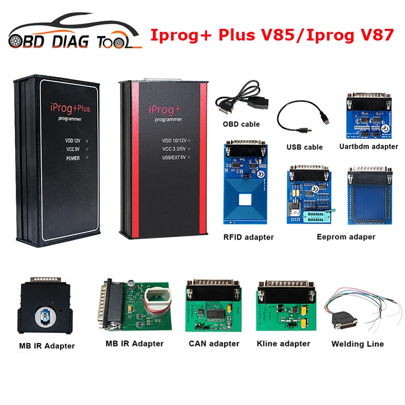 Iprog Pro 2021 V87 Полные Адаптеры до 2020 автомобильный сброс ECU ключевой программатор IPROG
