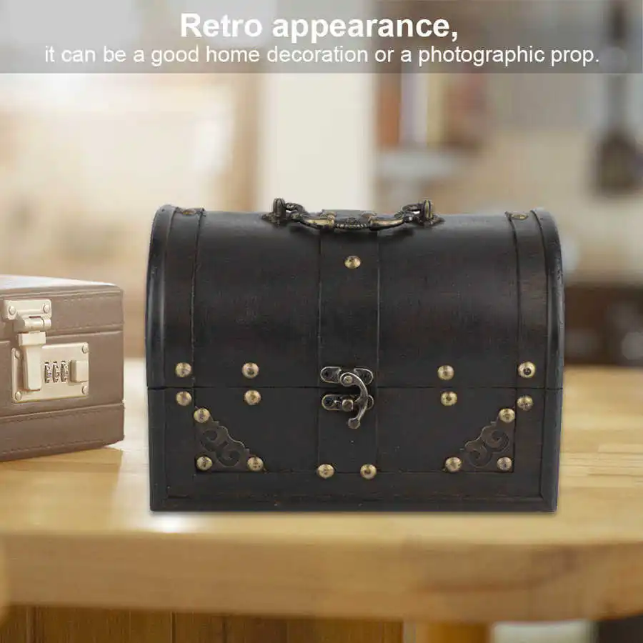 Коробка для хранения в ретро-стиле деревянная искусственная отделка античный