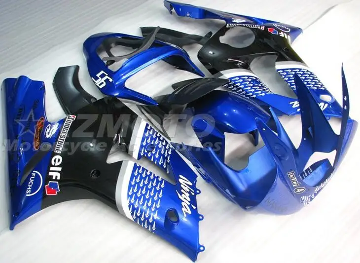 

Новый комплект обтекателей из АБС-пластика для Kawasaki Ninja ZX-6R ZX6R 636 2003 2004 03 04, комплект обтекателей ELF blue