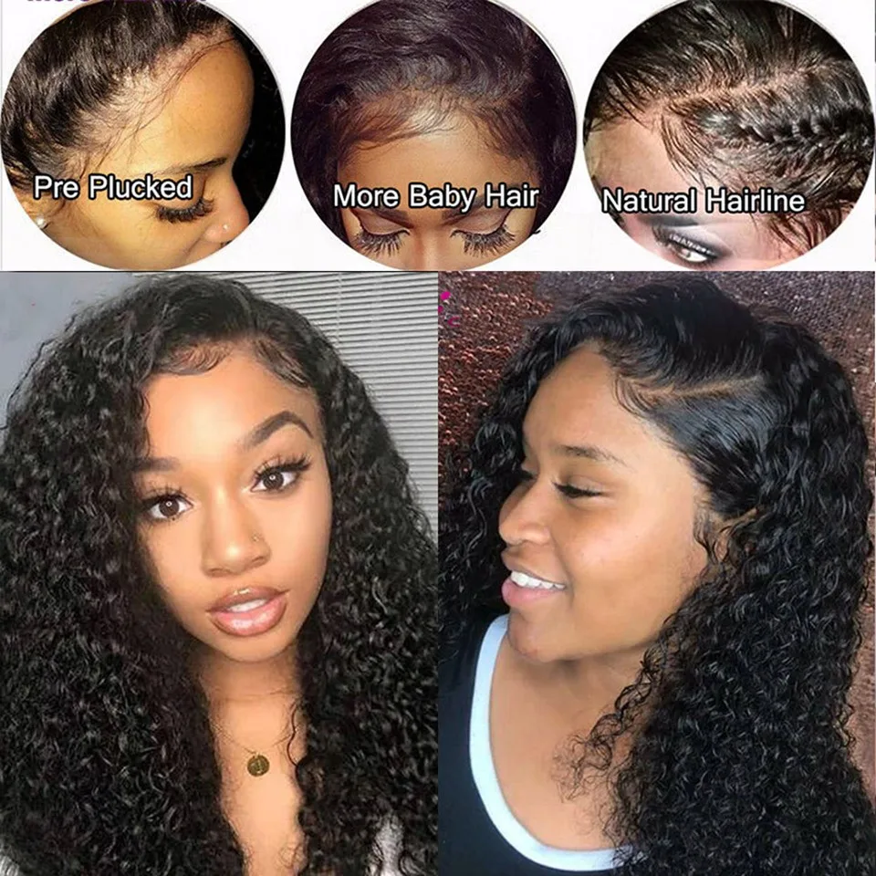 Lace Front Wig 13X4 Deep Wave Lace Front Wig Human Hair Brazilian Deep Curly Lace Front Wig 4x4 Deep Wave Closure Wig PrePlucked