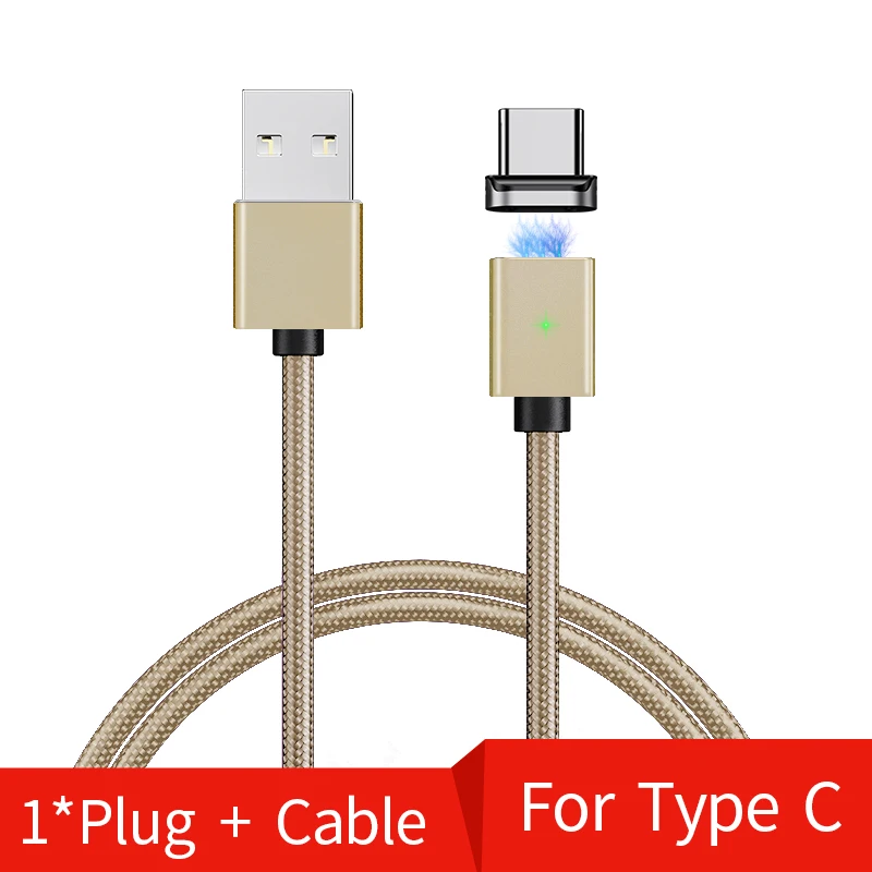 Магнитный usb-кабель Олаф, 3 А, быстрая зарядка, Micro USB type-C кабель для iPhone, samsung, Xiaomi, huawei, Магнитный зарядный кабель для телефона - Цвет: Type C-Gold