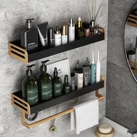 50cm non perforated bathroom shelf wall mounted black gold toilet toilet vanity towel storage home bathroom accessories
