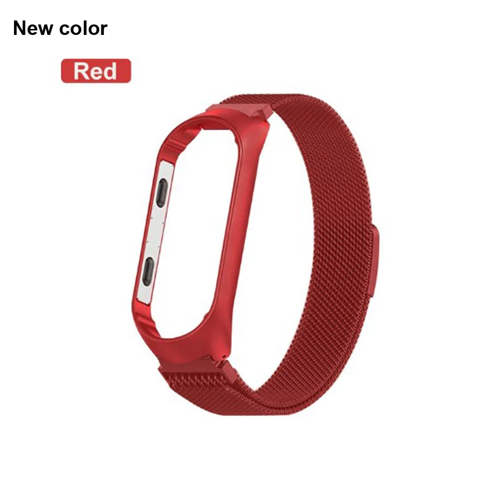Style 2-Red Mi Band 4 ремешок Miband 4 браслет из нержавеющей стали металлический для оригинального Xiaomi Mi Band 4 ремешок на запястье Miband4 эластичный умный Браслет - Цвет: Style 2-Red