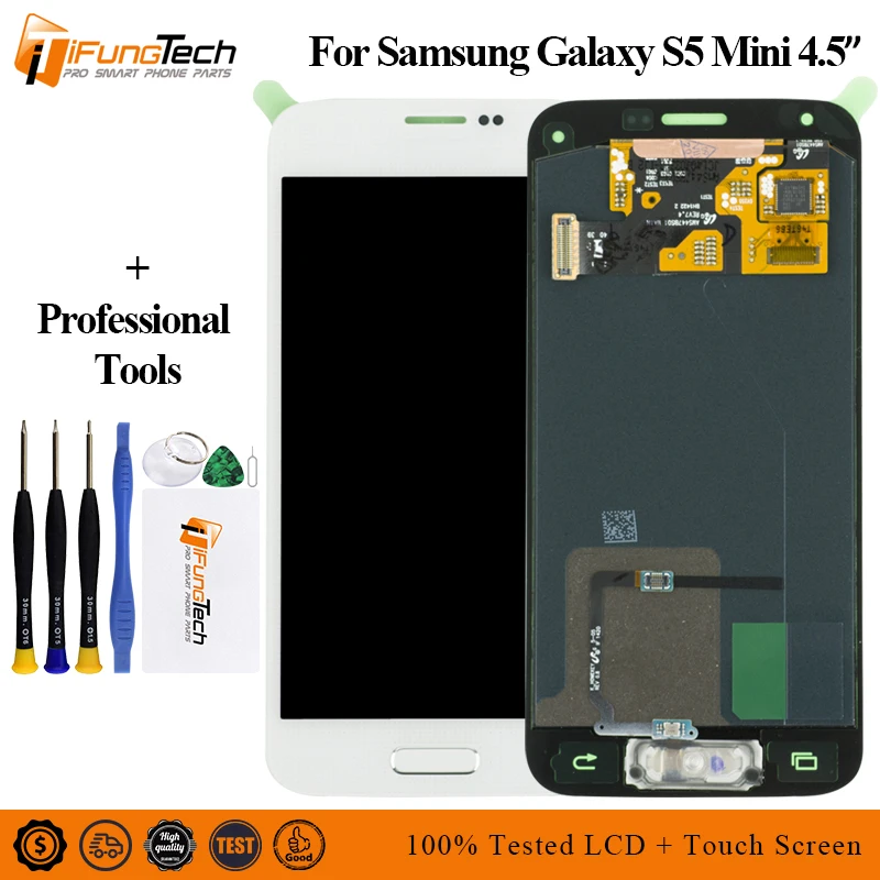 ЖК-дисплей AMOLED для Samsung Galaxy S5 Mini G800 G800F G800H с сенсорным экраном и дигитайзером в