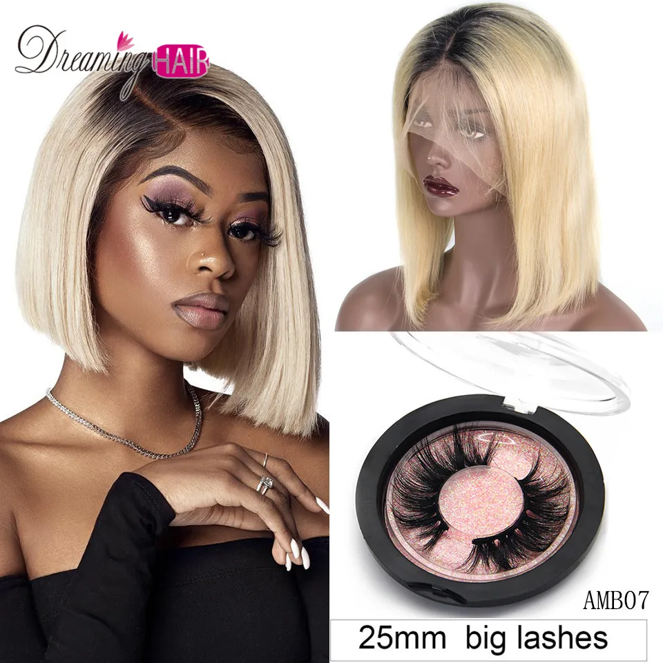 Dreaming Blonde 1b/613 99J 13x6 13x4 короткий парик из человеческих волос с кружевным фронтом, предварительно сорванный с волосами младенца, прямые парики из Омбре