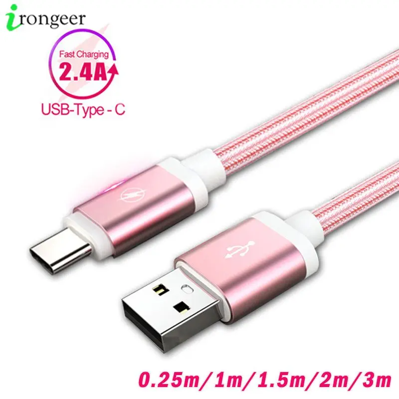 

Type C Charger 1m 2m Long USB qucik charger Wire USB C For Huawei P20 Lite Samsung Galaxy Note 8 9 A5 A7 2017 S8 A40 S10 Charger