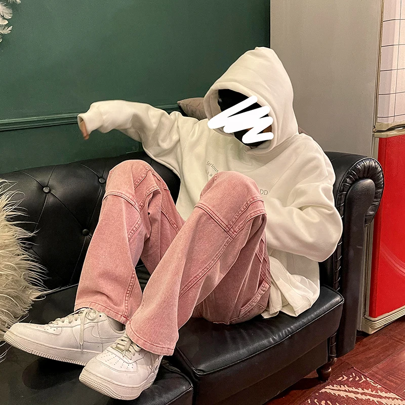 Loose Straight Men Jeans Asthetic New Pants for Boy Casual Baggy Hip Hop Men's Women's Neutral Denim Trousers