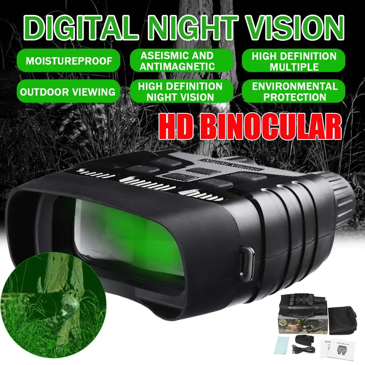 

Бинокль ночного видения, NV-3180 HD, с ЖК-экраном, инфракрасная (ИК) камера, для съемки фото и видео, дальность 300 м, для ночной охоты