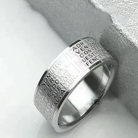 jesus christian cross ring scripture ring mens fashion titanium steel jewelry gift