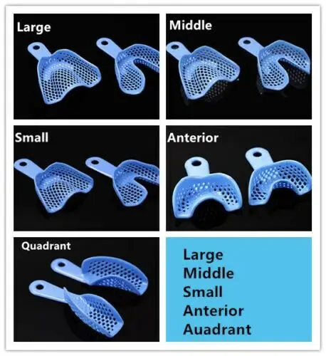 

10Pis/Set Dental Impression Trays Plastic-Steel Large Medium Small Quadrant Anterior For Denture Teeth Pair Upper Lower