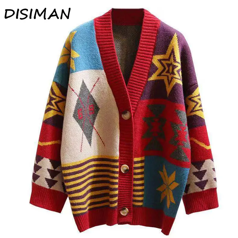 fall 2019 winter casual v neck oversized red cardigan womens clothing new long sleeve christmas sweater knitted jacket |