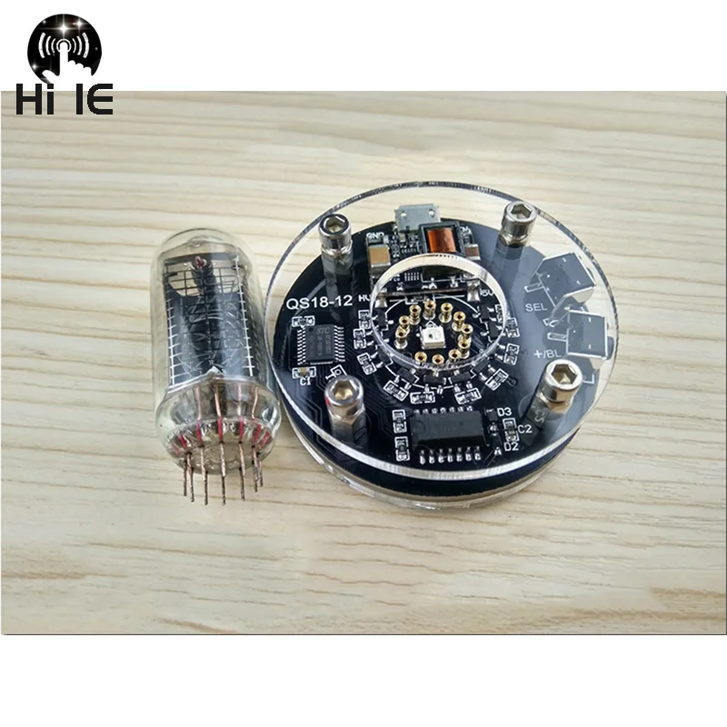 QS18-12 часы свечение трубки 1-бит интегрированный QS18 12 часы свечение трубки семь цветов RGB светодиодный Nixie часы без трубы