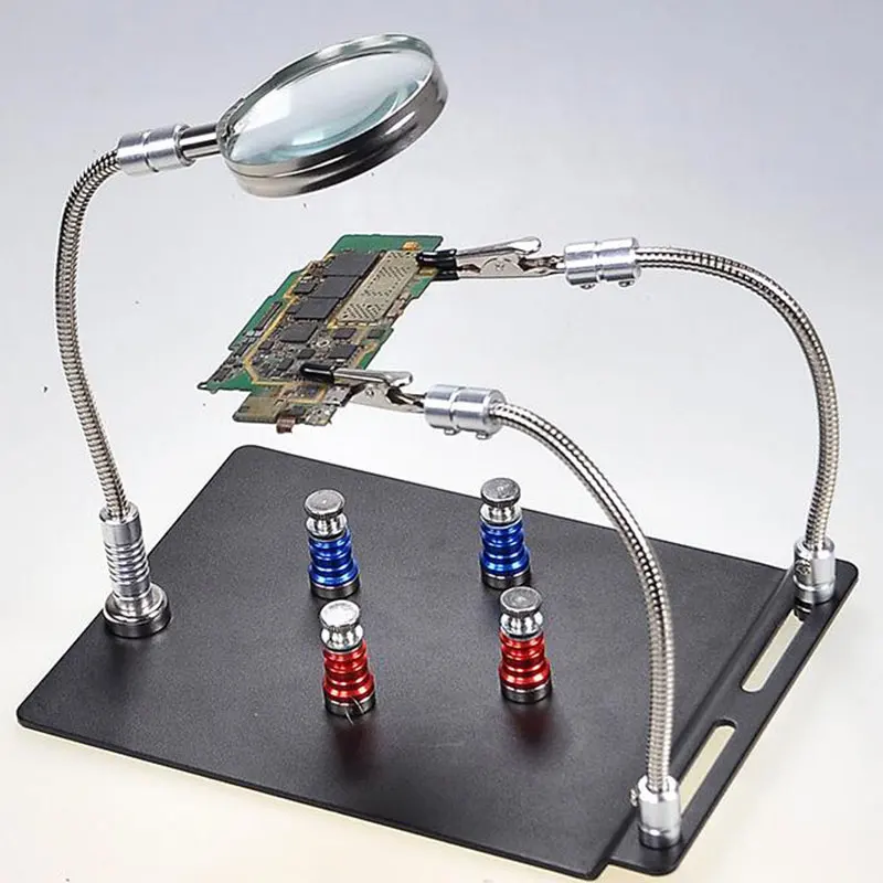 1 комплект Магнитный Универсальный телефон PCB IC чип материнская плата джиг держатель платы 3X лупа инструмент для ремонта