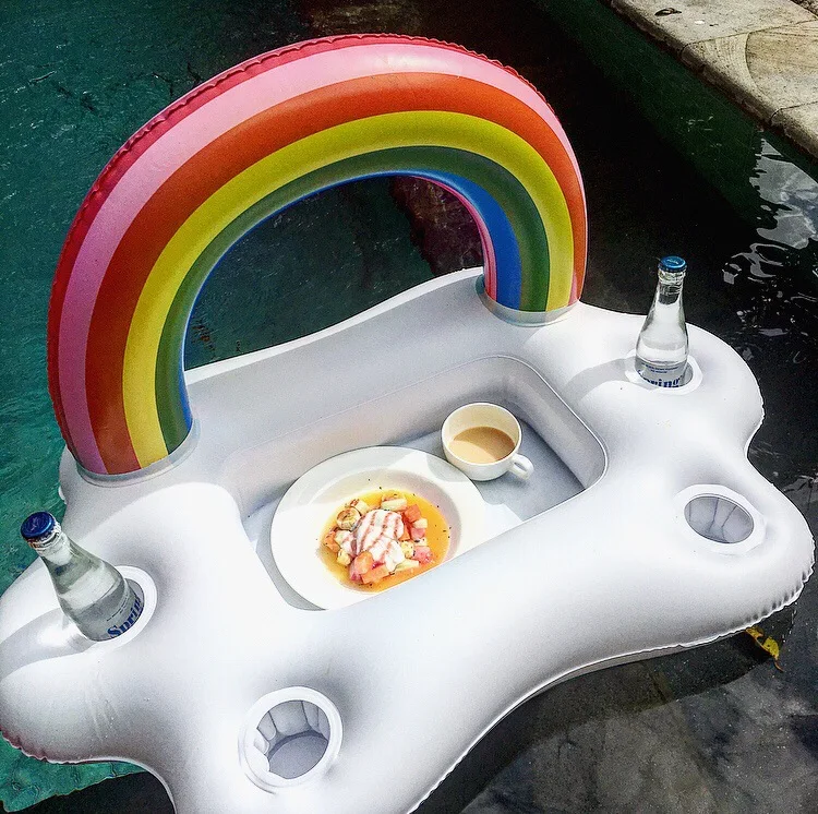 

Sequin Arch Rainbow Ice Bar Coaster Snack Tray Summer Party Toys Bucket Inflatable Pool Float Beer Drinking Water Cup Holder