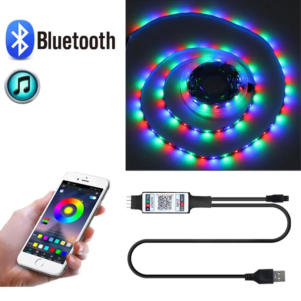 Светодиодная лента с Bluetooth контроллером 2835 RGB светильник меняющая