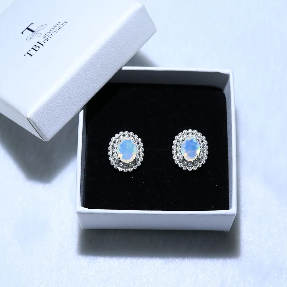 Серьги с опалом в стиле Дианы, высокое качество, 2.5ct опал с Эфиопией, ювелирные украшения из серебра 925 пробы, акция tbj