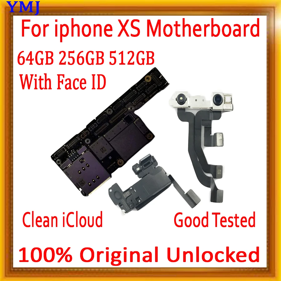 Для iPhone XS разблокированный Бесплатный iCloud материнская плата с лицом ID оригинальная б/у ок основная логическая плата хорошая работа