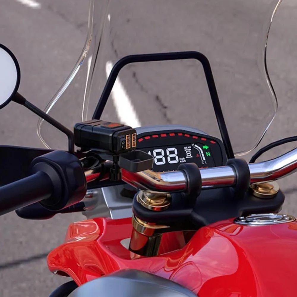 

1 Set Motorcycle USB Charger Portable Motorcycle Charger Dual USB Fast Charger