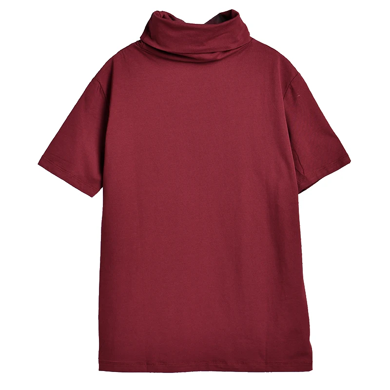 Женские однотонные футболки с коротким рукавом и высоким воротником MICOCO T191A |