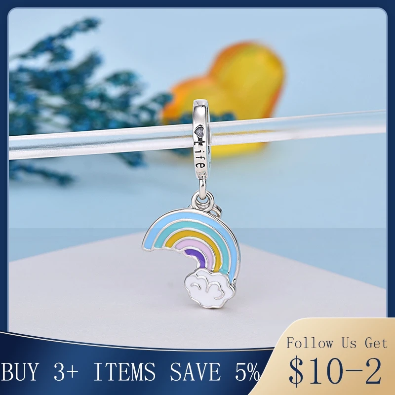 CodeMonkey 100% Серебро S925 пробы Радужный Шарм бусины подходят оригинальный дизайн
