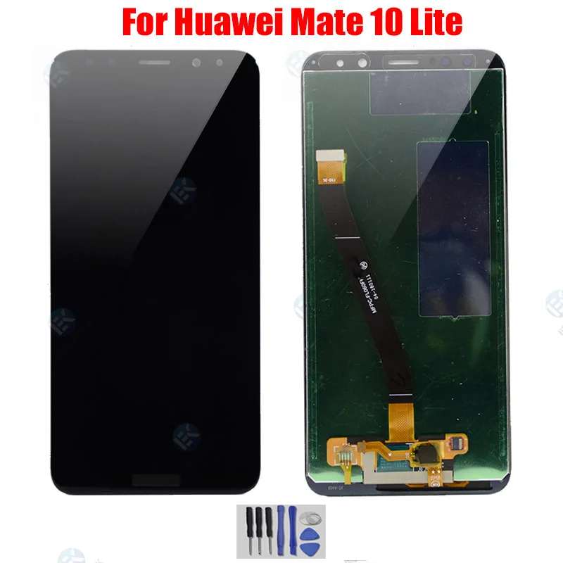 

ЖК-дисплей сенсорный с рамкой для Huawei Mate 10 Lite, экран для телефона, цифровой преобразователь и сенсорный экран RNE L01 L02 L03 L22