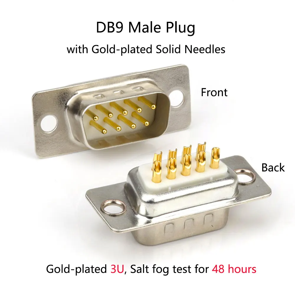 DB9 штепсельная вилка ABS Shell Kit с позолоченными иглами RS232 9-контактный