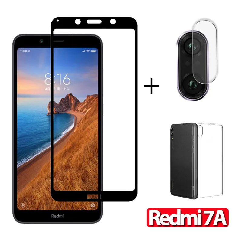 3-in-1Glass Redmi7A 3-в-1 чехол+ Камера ззащитное стекло на ксиоми ми а3 Xiaomi Mi A3 Mi Play стекло Экран протектор Redmi 7-A стекло mia 3 xiaomi полное покрытие стекло на сяоми ми а3 стекло xiaomi mi a3 3D стекло - Цвет: 3-in-1Glass Redmi7A