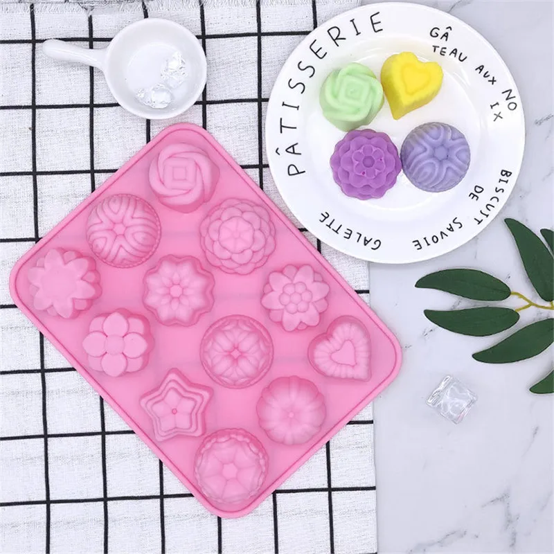 

DIY 3D Flower Shape Silicone Mold Fondant Chocolate Moulds Candy Cake Molds Baking Molds