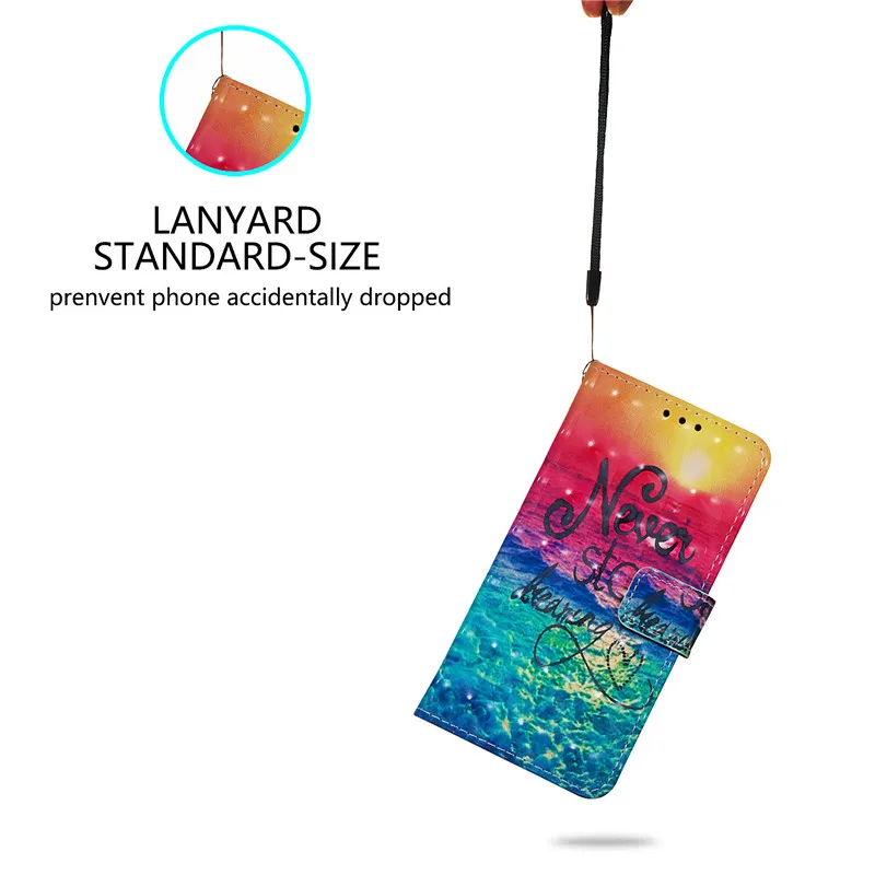 Магнитный Роскошный художественной росписи цветок кошелек Флип кожаный чехол