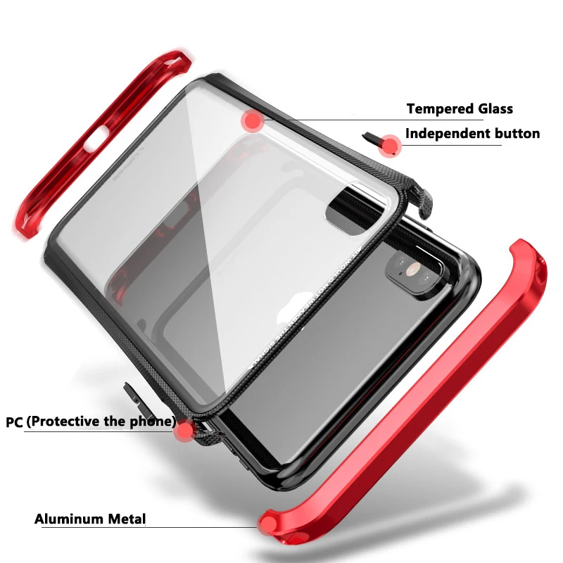 Металлический чехол для iPhone XS MAX тонкий алюминиевый бампер пластиковый