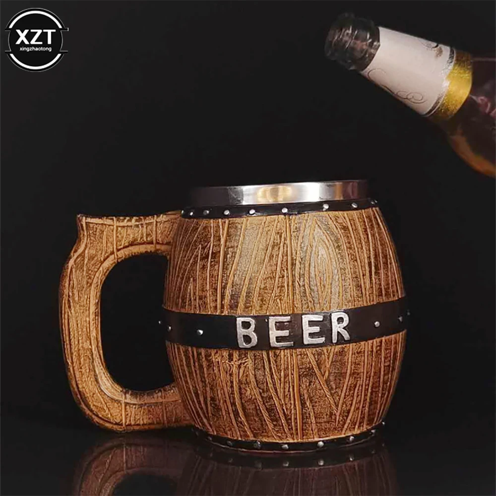 1 шт. деревянная бочка из нержавеющей стали смола 3D пивная кружка Кубок для игр