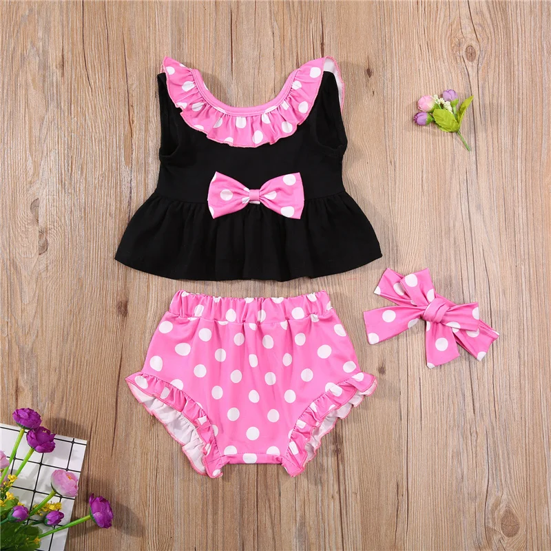 

2021 3pcs 0-18Months Baby Girls Cotton Clothes Set,Summer Casual O-Neck Sleeveless Tops,Shorts and Headdress for Children Girls