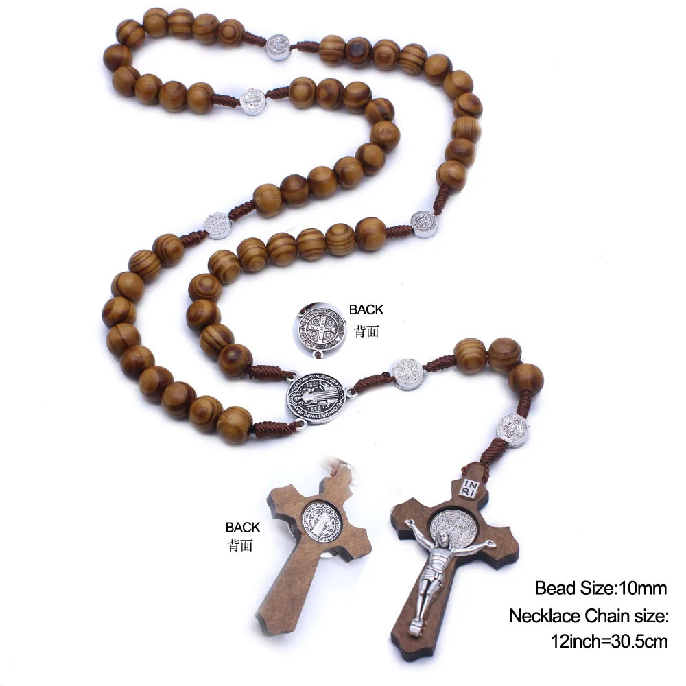 

2021 Trend Catholic Rosary Necklace Handmade Cross Religious Jewelry