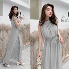 Новое летнее шифоновое платье, новая Корейская версия женского тела, тонкое длинное пляжное платье без рукавов