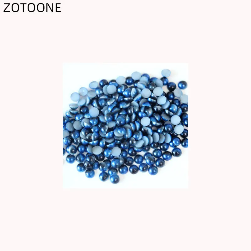 ZOTOONE разноцветные стразы из смолы Половина Круглая жемчужная бусина головистой