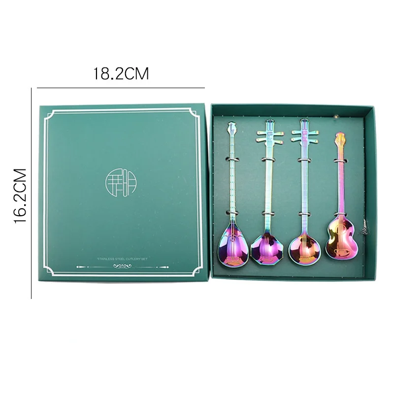 Смешная красочная десертная ложка для мороженого из нержавеющей стали в форме