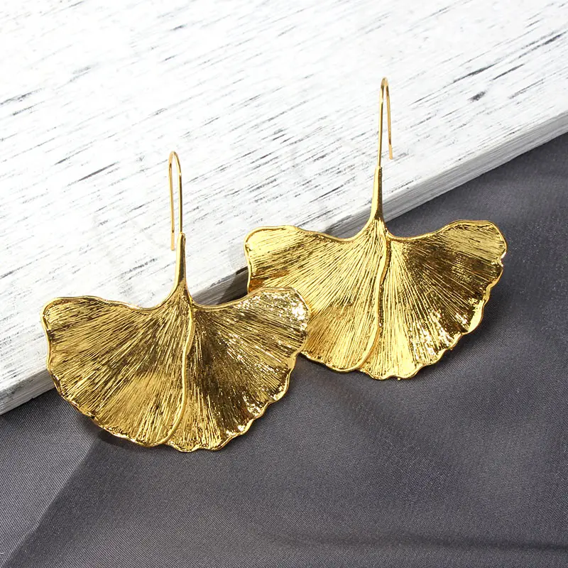 Женские Висячие серьги JJFOUCS винтажные металлические золотого цвета с листьями