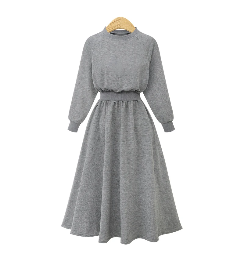 Одежда для осени и зимы женское тонкое платье-свитер средней длины европейского